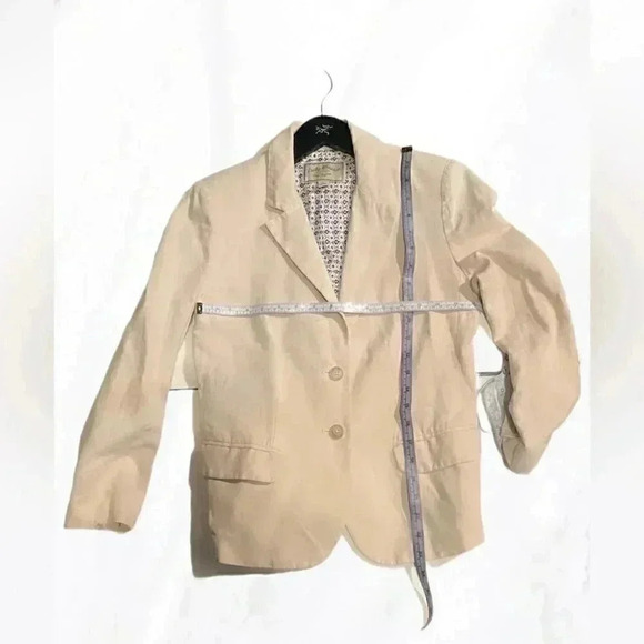 Lucky brand stylish tan casual day 2 nite long sleeve 2 button cream blazer 2 - Picture 5 of 5